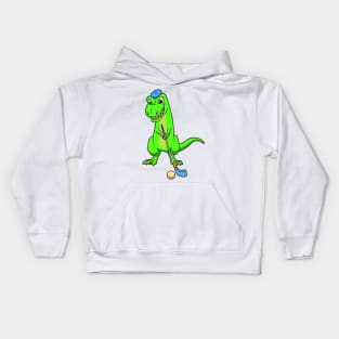 Cartoon dinosaur playing golf - golfer Kids Hoodie